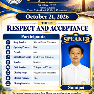 Respect & Acceptance | Somipei A. Gachuiwung Shimray | Chapel SY2026-2027 Respect & Acceptance | Somipei A. Gachuiwung Shimray | Chapel SY2026-2027